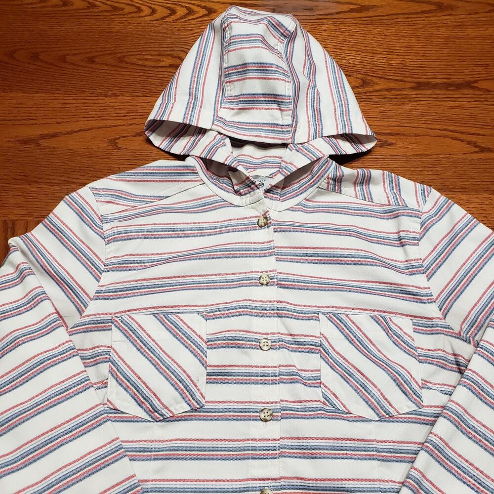 Mountain Hardwear Shirt Women Extra Small White Acadia Stretch Hoodie Trail Hike
